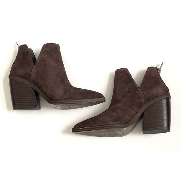 Vince Camuto Suede Leather 3.5" Heel Pointed Toe Bootie Brown Size 8.5 NEW - Picture 5 of 8